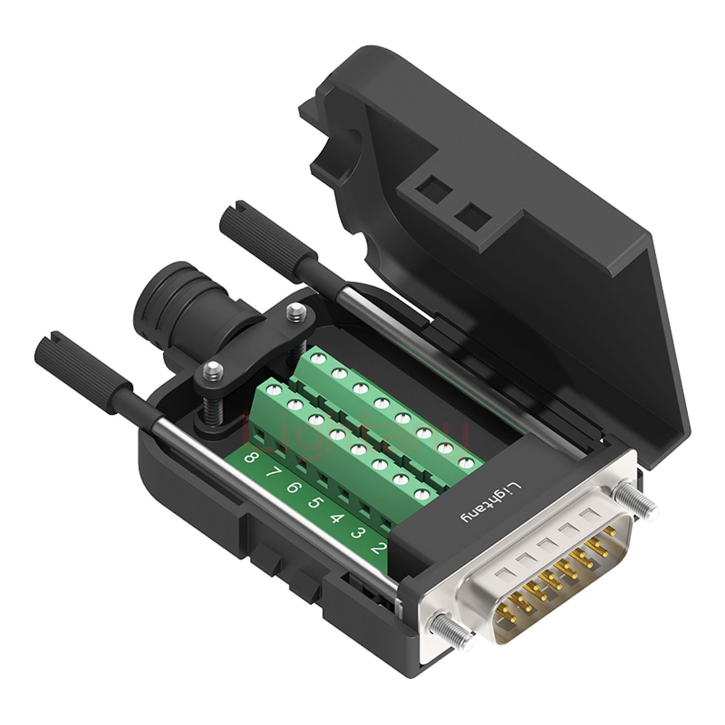 DB15 公 配螺桿 黑膠芯沖針