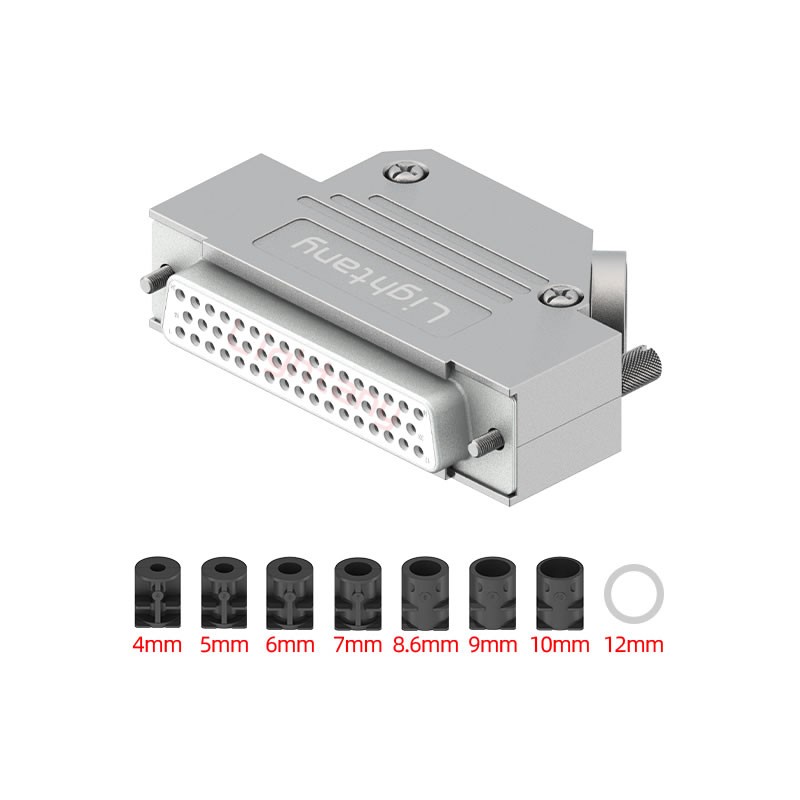 DB50母焊線+金屬外殼1746斜出線4~12mm